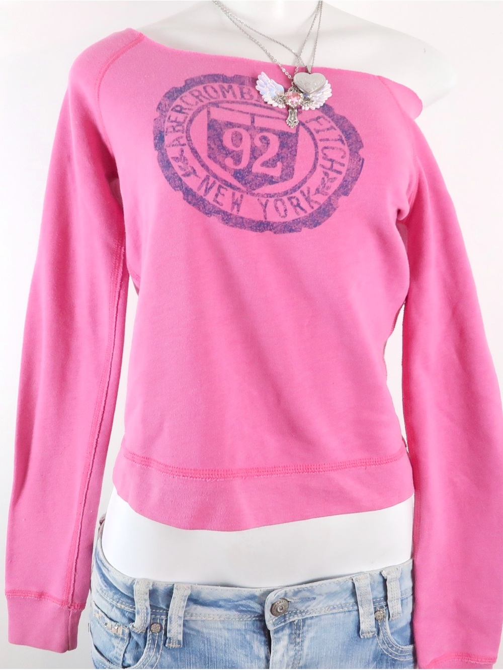 y2k Abercrombie pink route 92 new york graphic sweatshirt